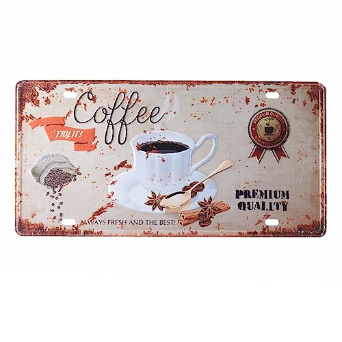 Image of Coffee PQ Multipurpose Metal Signs - License Wall Plate, Decorative Car Tag - Ideal for Cafe, Restaurant, Shop, Home, Hotel, Club, Office, Living Area - Design Plaque