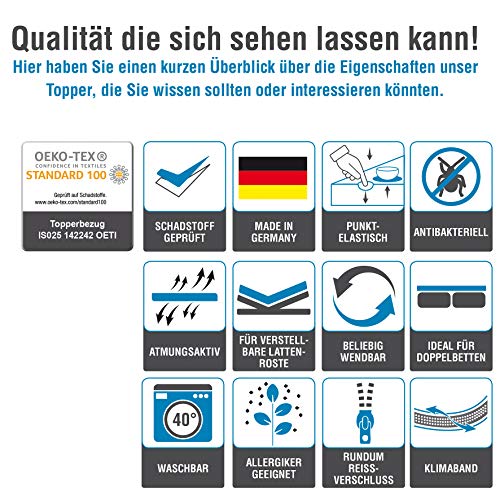 ARBD, topper, materasso in schiuma fredda, 7 cm