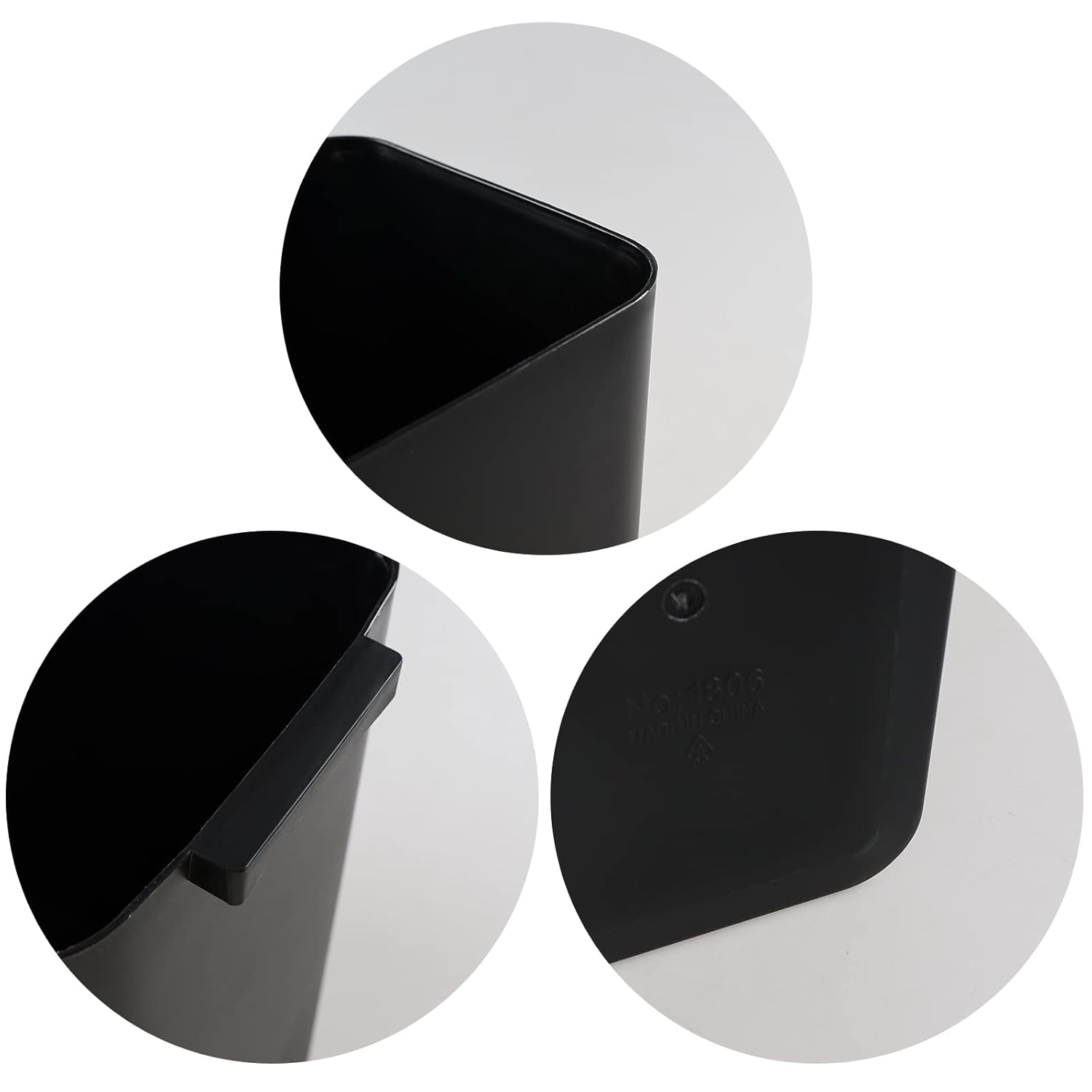 Gainhope 3-Pack 4.5 Gallon Plastic Small Trash Can Wastebasket, Black Garbage Container Bin for Under Desk, Office, Bathroom, Living Room, Classroom