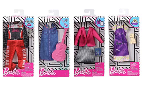 Barbie Dolls Barbie Clothes â€“ Cute Career Barbie Accessories Set Bundle â€“ Barbie Doll Racecar Jumpsuit, Groomer, Businesswoman & Musician Barbie Doll Clothes & Accessories â€“ Universal Fit