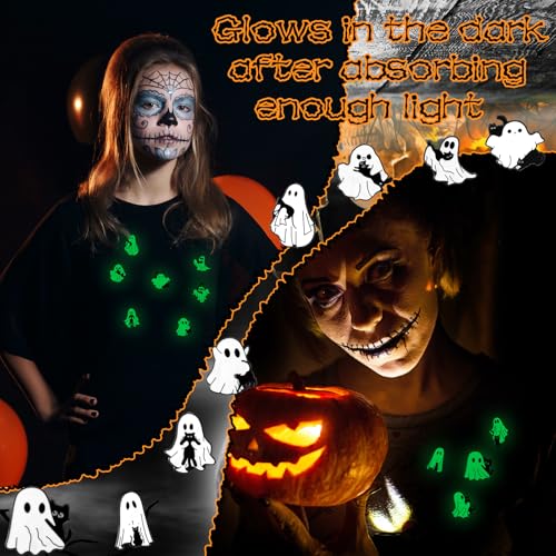 36 Pieces Halloween Enamel Pins Set Luminous Ghost Black Cat Pumpkin Lapel Pins Bulk for Backpacks Clothing Hat Bag4