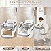 Potty Training Seat with Step Stool Ladder, 3-in-1 Toddler Potty Training Toilet Seat for Boys Girls, Height Adjustable Foldable Toddler Potty with Splash Guard, Non Slip Pad and Safety Handles(Grey)