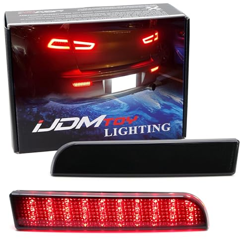 iJDMTOY Black Smoked Lens LED Bumper Reflector Lights Compatible With Mitsubishi Lancer, Evolution X or Outlander