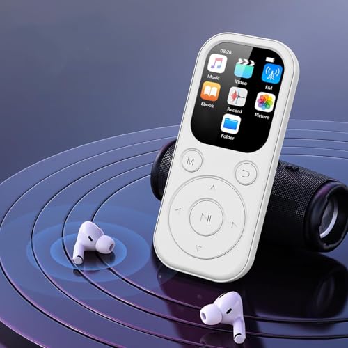 Yoidesu MP3 Player with Bluetooth 5.4, HiFi Speaker Digital Audio Player, 5H Playback, 2.01in Screen Portable Music Players with FM Radio, E Book, Voice Recorder (64G)