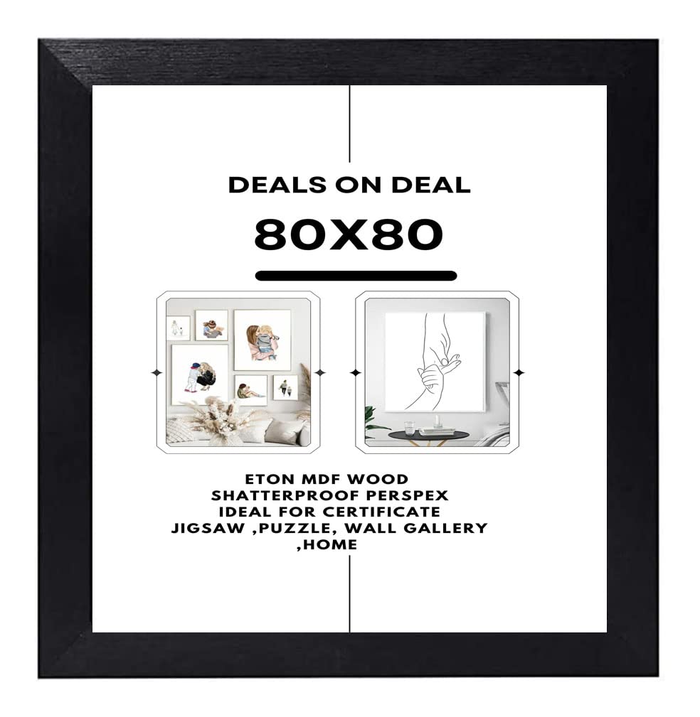 DEALS ON DEAL Picture Poster Frames 80 x 80 cm Sturdy Frame Made of Solid Eton Wood with Clear Perspex Front Portrait or Landscape Perfect for Home Décor