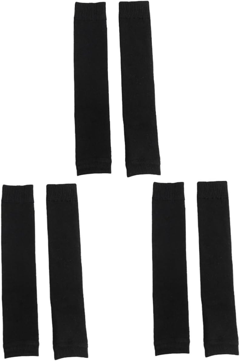 3pcs Black Knee Sleeve Socks for Women Breathable Thigh High Stockings Soft Leg Warmers for Skirts and