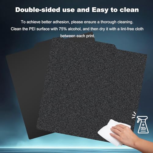 Image of 280x280mm Black Build Plate for Creality Ender 7,Qidi X-Plus 3, Double Sided Textured PEI+Smooth PEI Flexible Spring Steel Platform Heated Printing Bed for Creality Ender 7,Qidi X-Plus