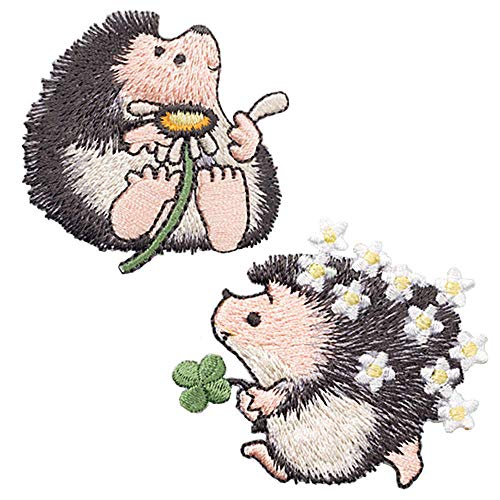 2 Pcs Hedgehog Embroidered Patches,Iron On Patches, Sew On Applique Patchï¼ŒEmbroidery Patches, Cool Patches for Boys, Girls, Kids
