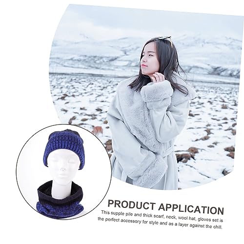 1Set Winter Warm Kit for Knitted Hat Gloves Neck Warmer Elastic Comfort for Outdoor Activities for Boys4