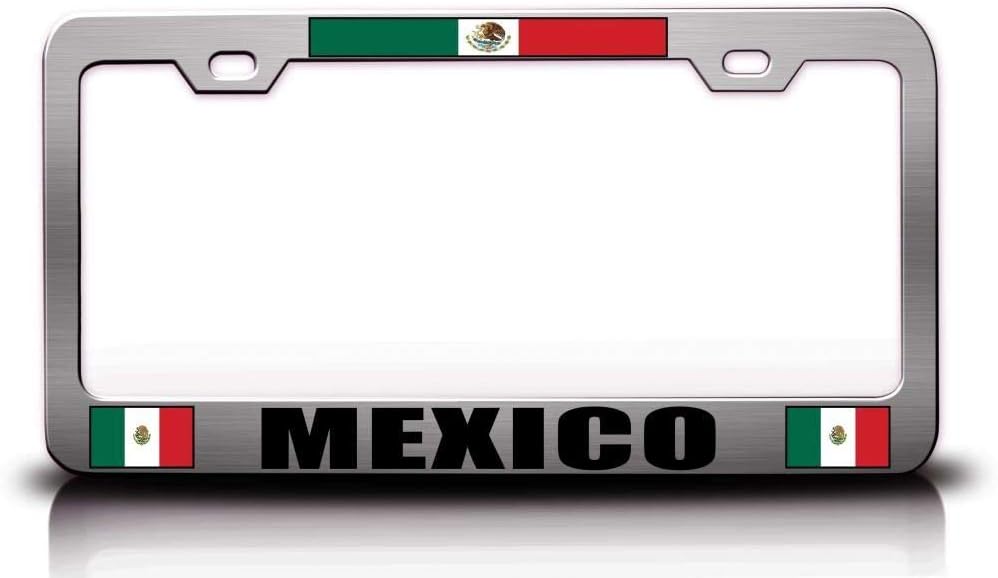 Mexico Flag Metal Car SUV Truck License Plate Frame Ch f6