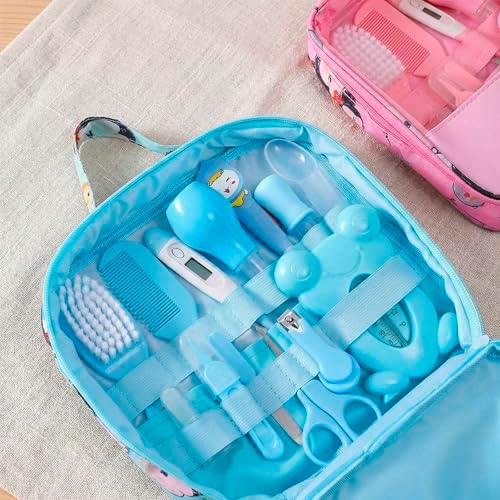 Kit Higiene Cuidados Bebê com 13 Peças Inclui Tesoura Pente Termô...
