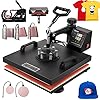 VEVOR Heißpresse 8 in 1 Heat Press für Textil Transferpresse Textilpresse mit Plattenpresse von 38 x 38 cm…