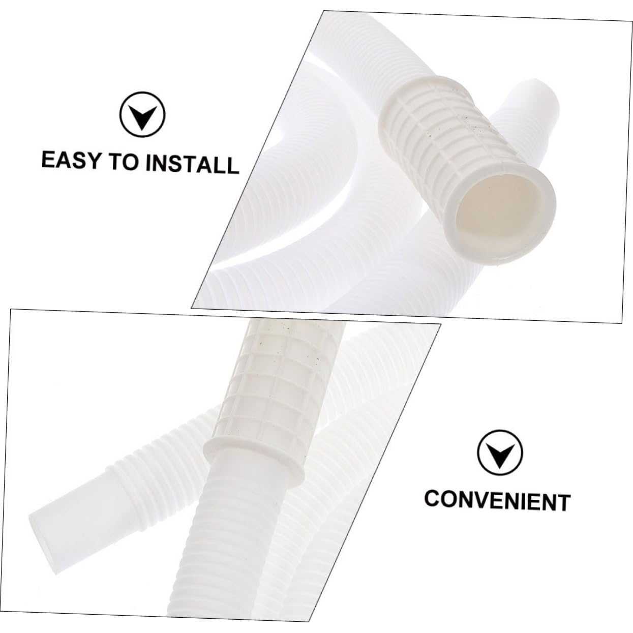 Tubo Scarico Condizionatore Bianco in Pe e Abs con Fascette Resistenti, Tubo Flessibile per Drenaggio Condizionatore, Durevole e Facile da Installare