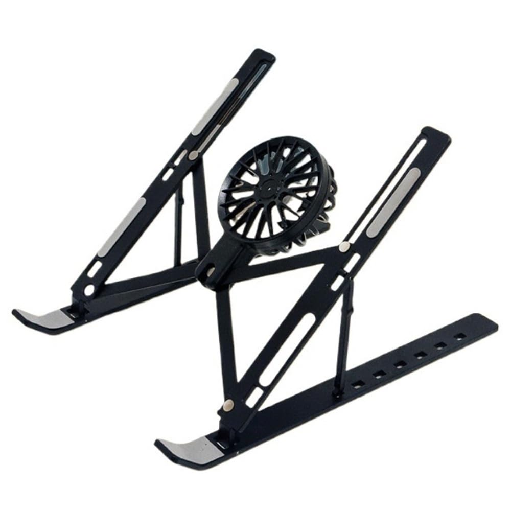 Soporte Enfriador for computadora portátil de Escritorio, Soporte Plegable con Ventilador tabletas 16 a 18 Pulgadas Soporte para Portátil(Negro,16inch)