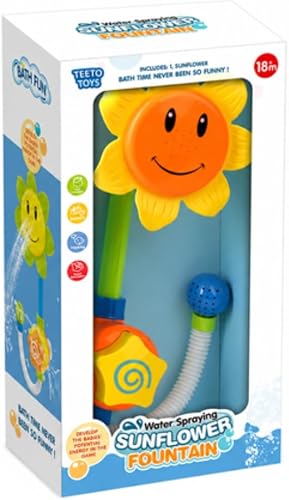 Water Spraying Sunflower Bath Fountain - Bath Toy for Toddlers Bath Fountain With Sprinkler Shower Head And Water Pump - Ages 18 Months+