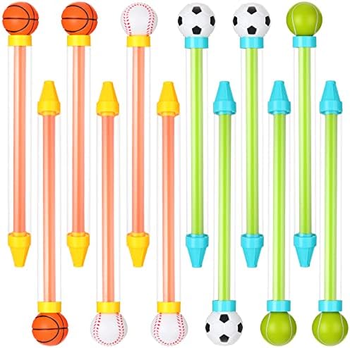Jexine 12 Pcs Water Guns Squirters Sports Theme Water Shooters 14.2 Inch Long Summer Pool Toys Bulk Squirt Gun for Kids Adults Backyard Play Swimming Pool Outdoor Beach Water Fight Party Game