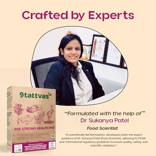 Image of 9 Tattvas She Strong Women Health Mix Powder | Herbal Nutrition Drink for Women Wellness, Energy & Immunity | Daily Supplement for Strength, Hormonal Balance & Overall Health | 400g (Pack of 1)