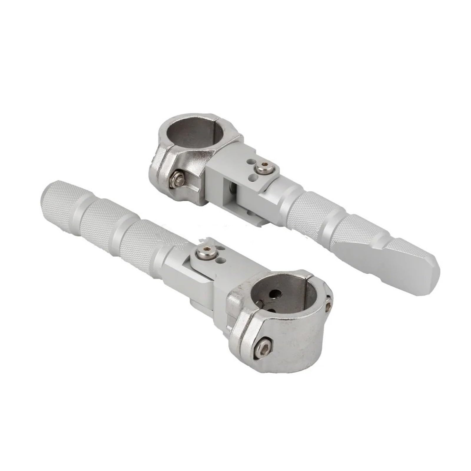Podnóżki motocyklowe 22mm 25mm 27mm 32mm Uniwersalny Motocyklowy Podnóżek Autostradowy 360 Obrotowy 7/8 1 1,25-calowy Podnóżek Pasuje Do Większości Modeli Gumowych podnóżków(Silver)