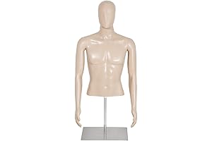 Male and Female Adjustable Torso Dress Form Mannequin (42-59 Inch Height)