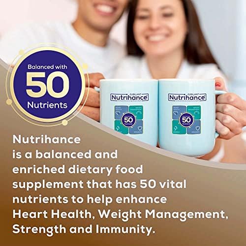 Image of JUBILANT NUTRIHANCE Complete Nutritional Drink In Chocolate Flavour 50 Vital Nutrients | Promotes Heart Health Immunity Building Weight Management Energy Booster (200 Gm) X Pack Of 5