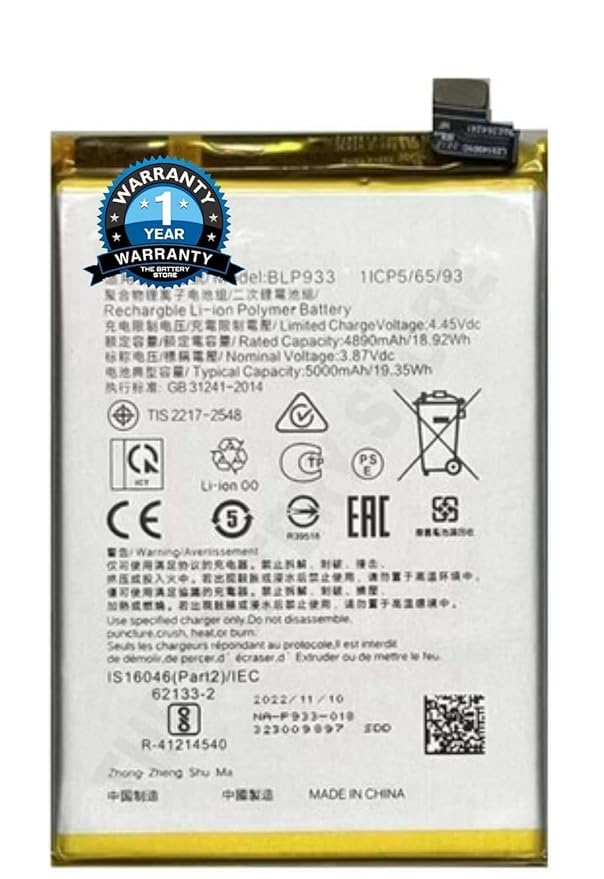Image of THE BATTERY STORE Original BLP933 Battery for Oppo K10 Battery with 1 Year Warranty***(NN82)