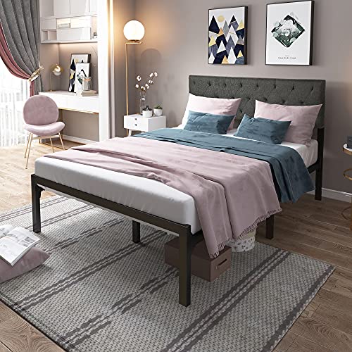 YITAHOME Upholstered Platform Bed with Adjustable Headboard for Maximum Comfort and Support