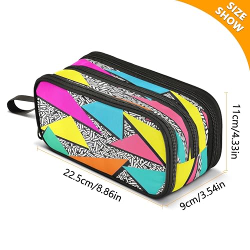 Image of Caikeny Pencil Case 80s 90s Pen Bag Large Capacity Pencil Box Pen Pouch with Zipper Cosmetic Organizer for Kids Teens Adults