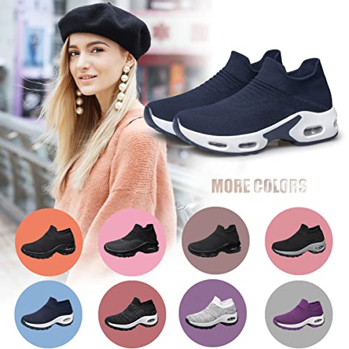Image of YHOON Women's Slip-On Walking Shoes Sock Shoes Women Mesh Athletic Sneakers Nurse & Work Shoes