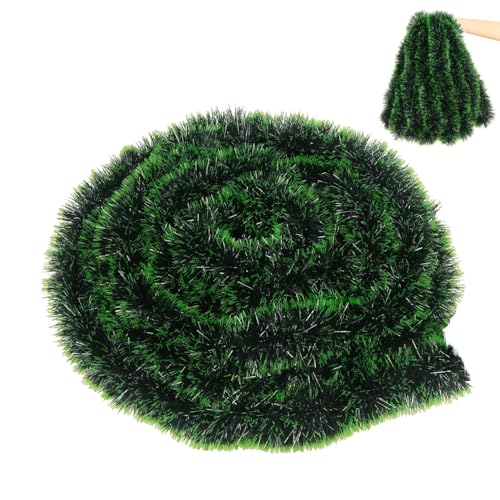 Decoración navideña, Guirnalda de oropel de Navidad 5pcs 78.74x3.54 Pulgadas Corona Artificial Verde Colgante decoración de Bricolaje para Techo Lobby del Hotel