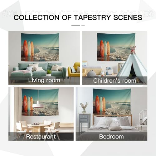 Tapisserie murale plage de surf 180x230cm grand tissu deco salon