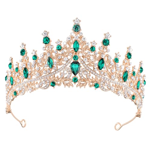 DRESHOW Coroa de aniversário para mulheres tiara de cristal para meninas decorações de cabelo acessórios de casamento coroa de purpurina diadema para festas de princesa