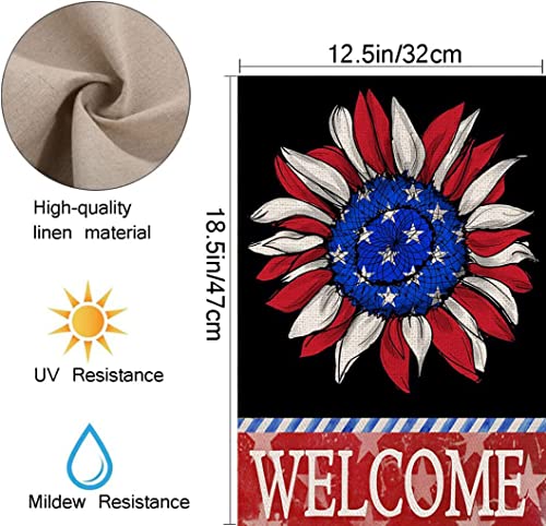Eiazuiks 4Th Of July Patrioctic American Garden Flag Floral Spring Double Sided Vertical Rustic Farmhouse Yard Seasonal Holiday Outdoor Decor 12×18 Inch Ef063 #TOP4