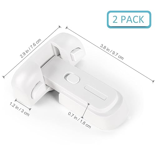 Miniatura 8 de Paquete de 2 cerraduras para nevera a prueba de niños, pestillo de puerta para refrigerador y congelador para mantener cerrado, cerradura de puerta