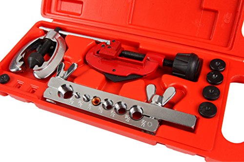 Shankly Double Flaring Tool Set Professional Grade Double Brake Flaring Tool Heavy Duty Brake Line Flaring Tool Kit And Swage Tool, Flare Tool With Tubing Straightener Or Cutter #TOP4