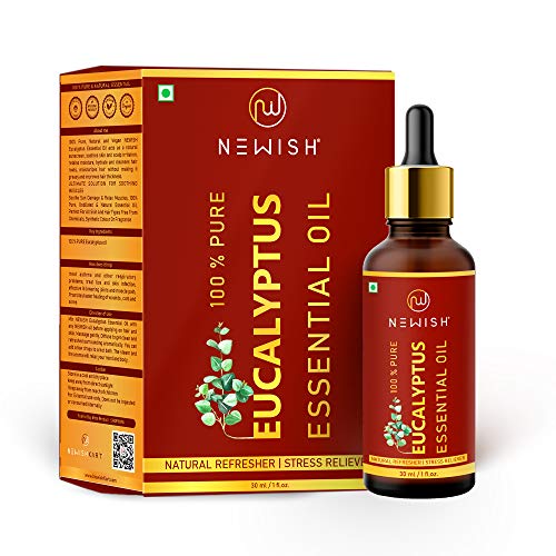 Newish Eucalyptus Oil for Hair, Skin & Body Massage – 100% Pure & Natural Therapeutic Grade Essential Oil – Soothes Muscles, Clears Sinuses & Nourishes Scalp – 30ml