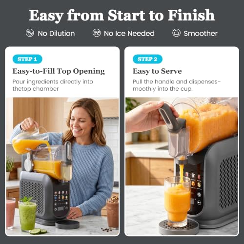 Image of Slushie Machine, 2-in-1 Soft Serve Ice Cream & Frozen Drink Machine | 88oz Capacity, No Ice Needed, Self-Cleaning, Commercial Slushy Machine for Home, Margaritas, Frappes, Milk Shake