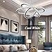 ANTILISHA Modern Crystal Chandelier Lighting Ceiling Dining Room Living Room Chandeliers Contemporary Led Light Fixtures Hanging 3 Ring Foyer Girls Bedroom Pendant Lights Cool White