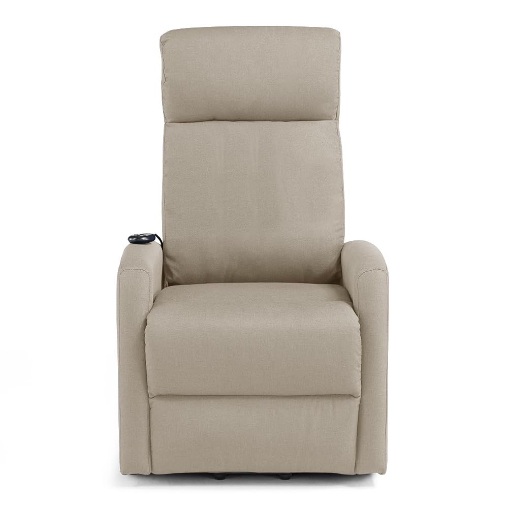 REDÒKASA Poltrona relax elettrica Seattle Plus per anziani, 1 o 2 motori, 2 ruote posteriori, reclinazione e alzapersona, dimensioni contenute, tessuto antimacchia idrorepellente (1 Motore, Corda)