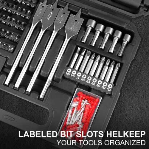 Drill Bit Set, Torx Bit Set Wesco 122Pcs Include Screwdriver Bits Set,Impact Driver Bit Set,Hex Bit Set And Screwdriver Bit Set,Packed In A Sturdy Housing,Driver Bit Set For Wood Metal Cement #TOP3