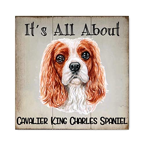 Décoration murale Charles Spaniel en bois massif au design moderne épuré