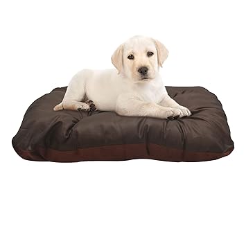 Hiputee Reversible Pet Bed Cushion for Dogs and Cats - A Soft, Comfortable? Waterproof & Washable Pet Cushion (S, Brown)