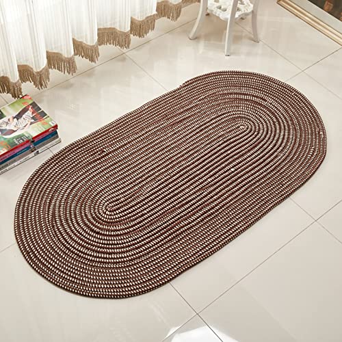 Tapis en microfibre chenille ovale doux lavable pour chambre et décoration - 2