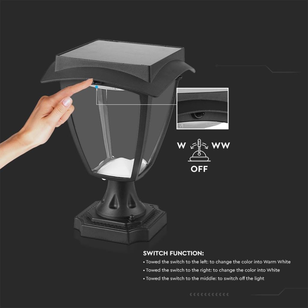 V-tac VT-983 Sevilla Solar sokkel – Zonne-energie – LED lamp - 2 licht kleuren