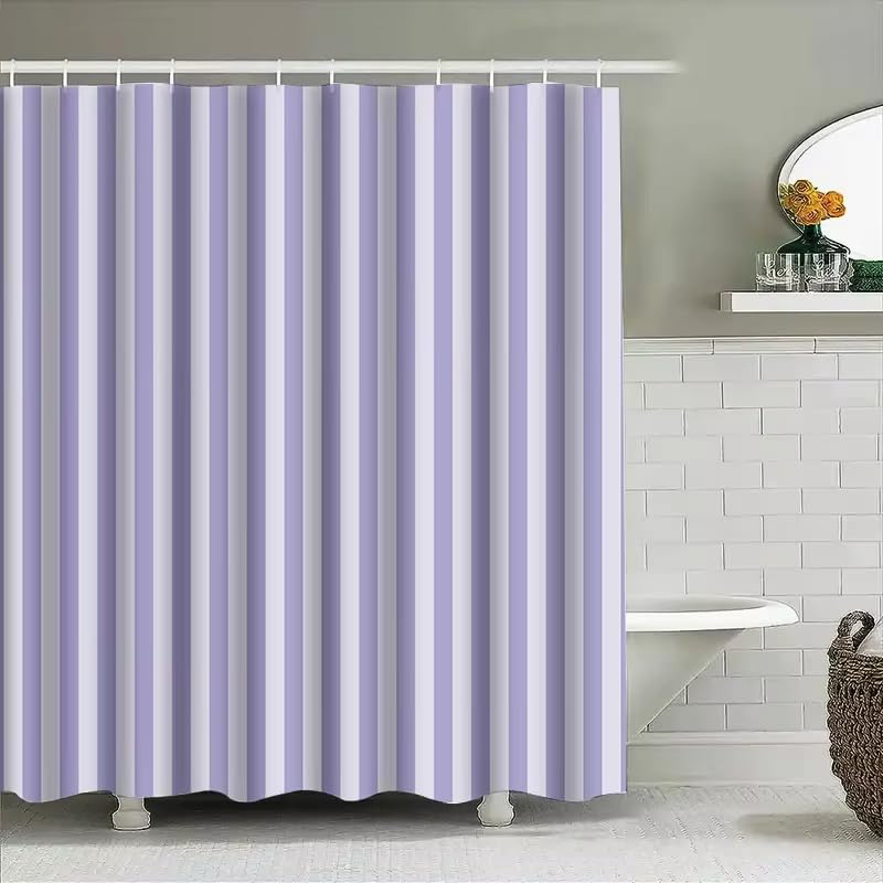 Rideau de douche 3D lavande imperméable 185 x 192 cm pour stopper les éclaboussures