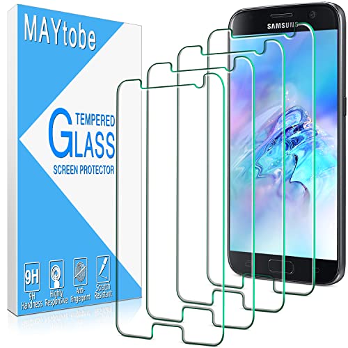 MAYtobe [4 Pack] Tempered Glass For Samsung Galaxy S6 Screen Protector, 9H Hardness, Anti Scratch, Bubble Free, Case Friendly, Easy to Install