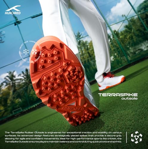 Image of Hundred HyperDrive Cricket Shoes Men | TerraSpike Rubber Studs | Embedded Support Plate for Stability | Lightweight & Durable | Ideal for Turf, Ground & Hard Surfaces