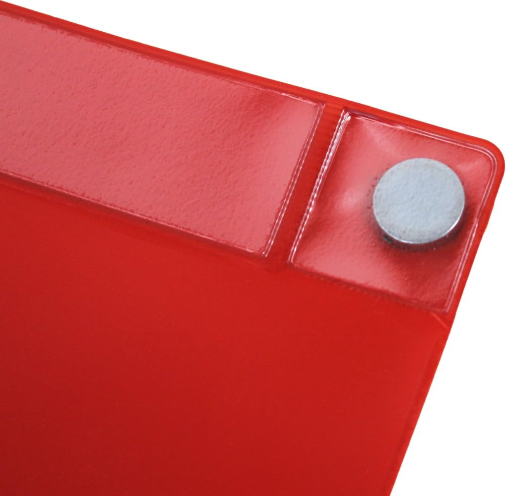 Magnettaschen A4 PVC rot Regenschutz und starken Neodym‑Magneten 10Stk | 0,3 mm PVC‑Weichfolie, zwei starke Neodym‑Magnete und Regenschutz für A4‑Einlagen