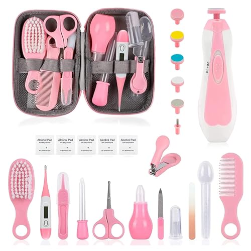Image of Baby Grooming Kit, Infant Safety Care Set with Hair Brush Comb Nail Clipper Nasal Aspirator,Baby Essentials Kit for Newborn Girls Boys