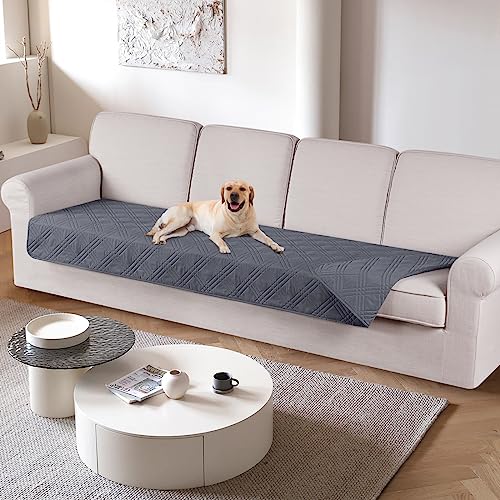 Image of TAOCOCO 100% Waterproof Reversible Couch Cover for Dogs Pets - Cushion Protector for Sectional U Shape Sofa Furniture (Oversized, Dark Grey)