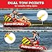 Airhead Big Mable, 1-2 Rider - Inflatable Towable Tube for Boating and Water Sports, Heavy Duty Full Nylon Cover & Zipper with EVA Foam Padding, Easy Inflating & Deflating